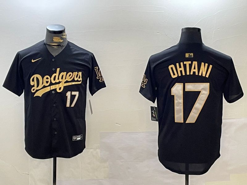 Men Los Angeles Dodgers #17 Ohtani Black Gold Game 2024 Nike MLB Jersey style 1209->women mlb jersey->Women Jersey